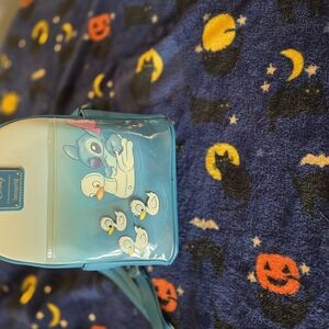 Loungefly Blue and White Backpack with Stitch and Ducklings